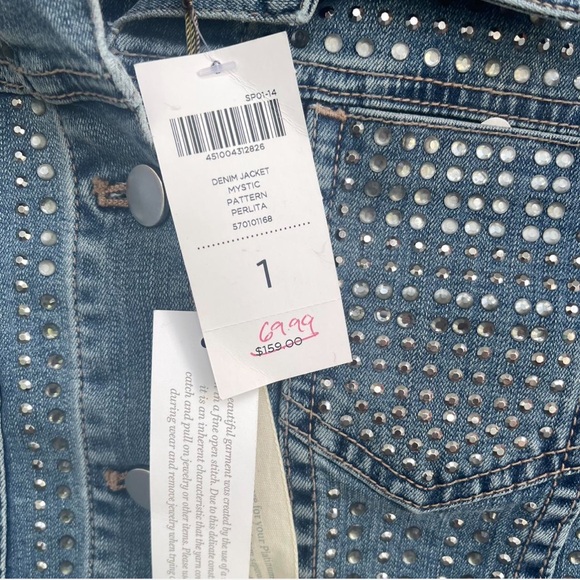 Chicos Denim Jacket Mystic Pattern Perlita Size 1 - Picture 5 of 5